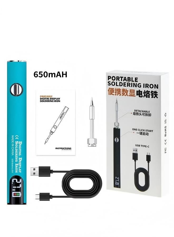 YSR VEF USB Rechargeable 650mAh Cordless Soldering Pen, New Portable 510 Thread Battery Pen, LED Digital Display, Adjustable Temperature Soldering Kit for Home Appliance Repair - Image 1