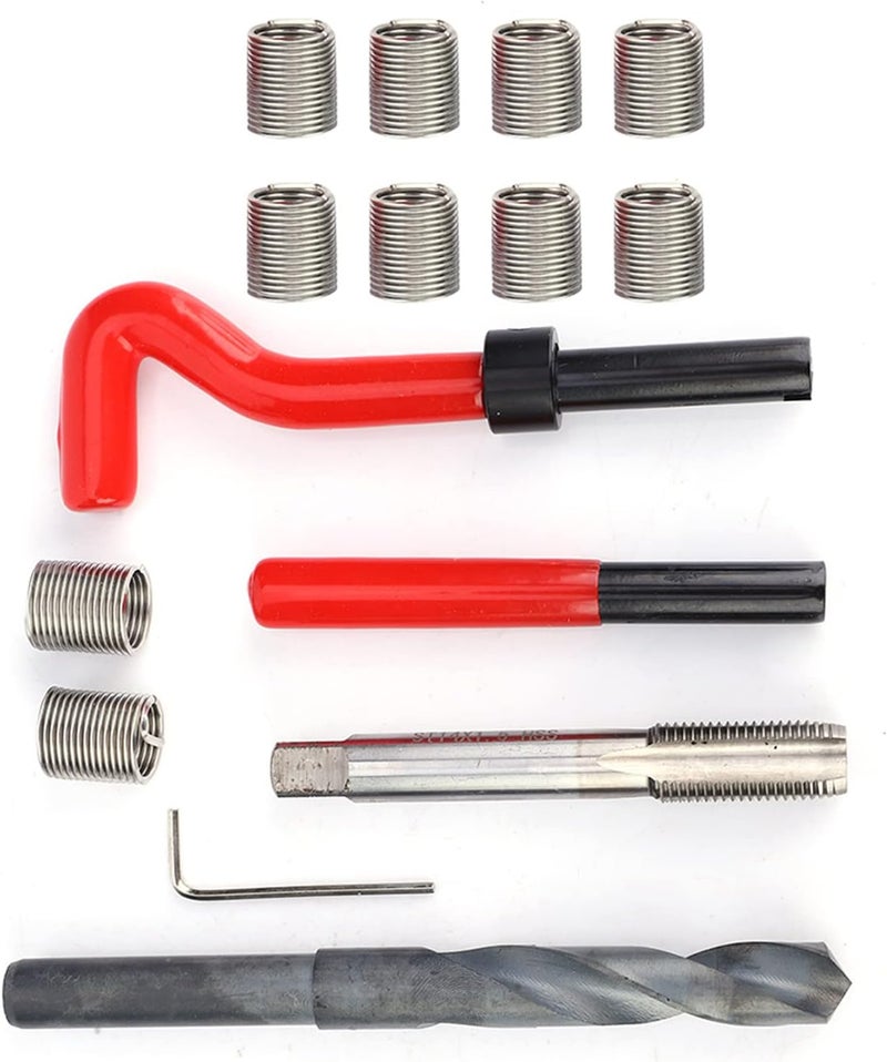 15 Piece Portable Thread Chaser Set, M14x1 5 Thread Repair Kit, Stainless Steel Female Thread Inserts Assortment, Thread Metric Inserts Repair Kits, Compatible Hand Tool Set for Auto Repairing - Image 5
