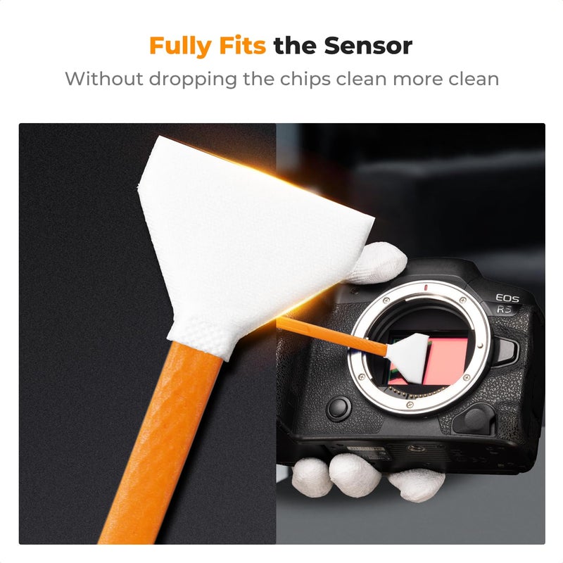 K&F CONCEPT 24mm Full Frame Sensor Cleaning Swab*6 + 20ml Sensor Cleaner, DSLR SLR Digital Camera CMOS and CCD Sensor Cleaning Swab Kits for Nikon Sony Canon Camera Clean - Image 3