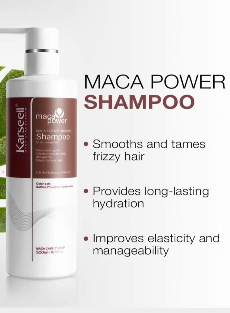 Karseell Maca Power Shampoo for Deep Repair and Hydration – Nourishing Moroccan Argan Formula for Dry, Damaged, and Color-Treated Hair – 500ml - Image 4