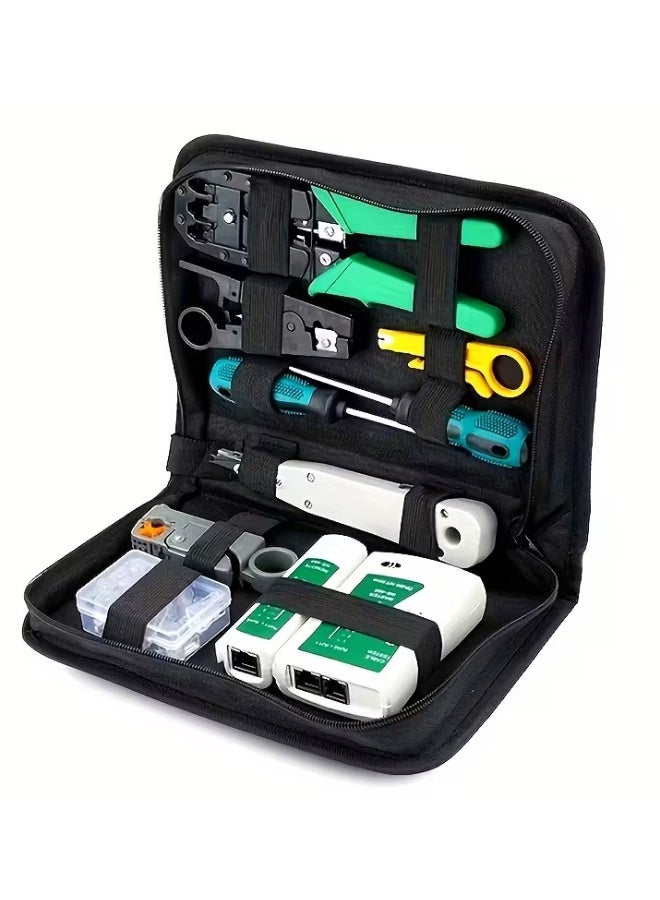 Terabyte RJ45 Crimping Tool Kit for RJ11/RJ12/CAT5/CAT6/Cat5e, Professional Computer Maintenance Lan Cable Tester Network Repair Tool Set Wire Crimper Wire Connector Stripper Cutter - Image 4