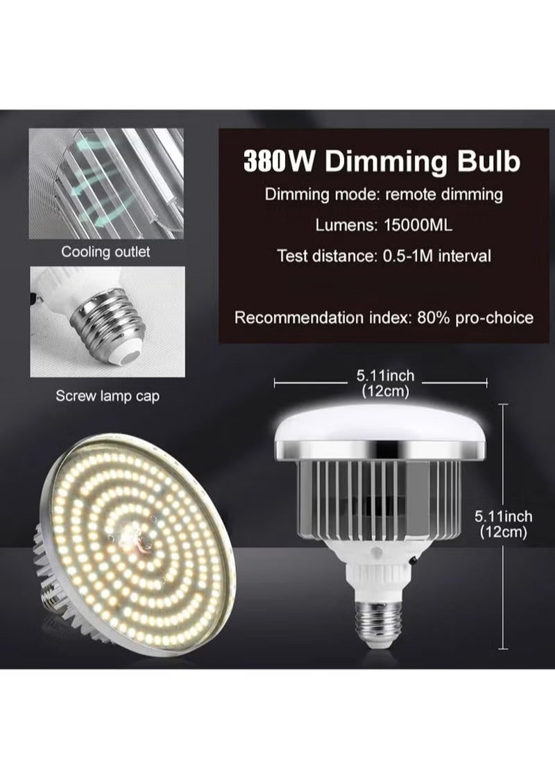 Arabest Photography Softbox Lighting Kit with 380W 3 Colors Remote LED Bulbs,Soft Boxes and Carry Bag for Video Recording, Portraits Shooting - Image 3