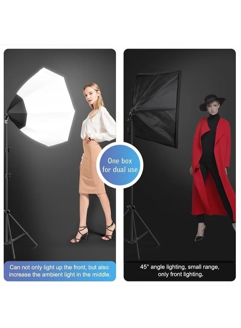 Arabest Photography Softbox Lighting Kit with 380W 3 Colors Remote LED Bulbs,Soft Boxes and Carry Bag for Video Recording, Portraits Shooting - Image 5