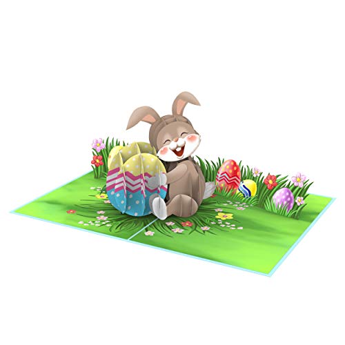 Liif Easter Bunny with Eggs 3D Greeting Pop Up Easter Card for Kids, Son, Daughter, Boy, Girl, Religious | with Message Note & Envelope | Size 7 x 5 inch - Image 4