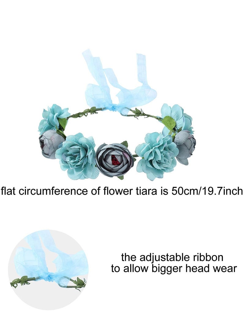 4pcs Adjustable Floral Knot Headband Set - Handmade Headpieces for Weddings, Home Decor, Photography, Parties, and Brides or Girls' Celebrations. - Image 4