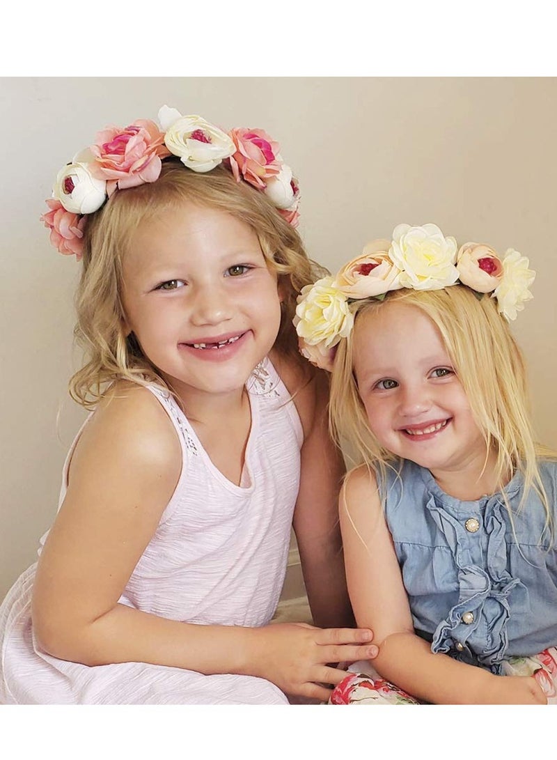 4pcs Adjustable Floral Knot Headband Set - Handmade Headpieces for Weddings, Home Decor, Photography, Parties, and Brides or Girls' Celebrations. - Image 2