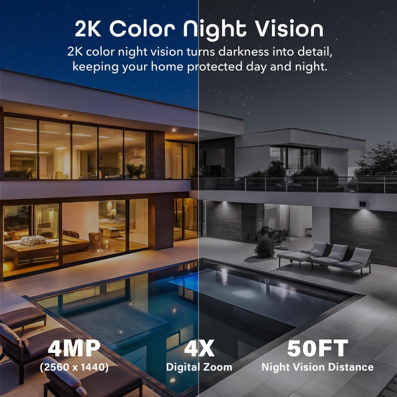 Geeni Hawk 3 4MP Smart Outdoor Security Camera â€“ 2K Ultra HD WiFi Surveillance Camera with Color Night Vision, 30m Long Range, 2-Way Audio, Motion Detection & IP65 Weatherproof - Image 4