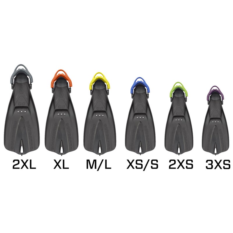 SCUBAPRO GO Travel Scuba Diving Fin for Snorkeling, Diving and Swimming, Black Fin with Orange Bungee Open Heel Strap, XL - Image 5