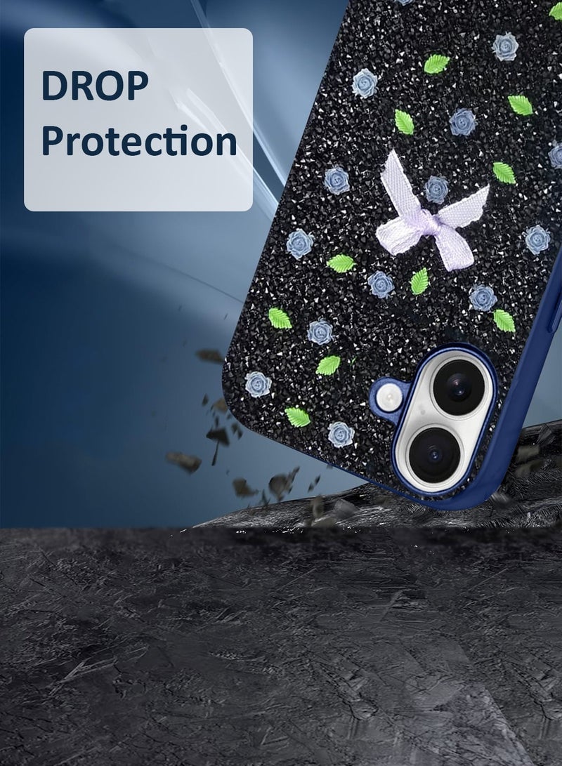 Techie غطاء خلفي فاخر مزخرف بأحجار الراين لآيفون 16 بلس - أزرق داكن - Image 5