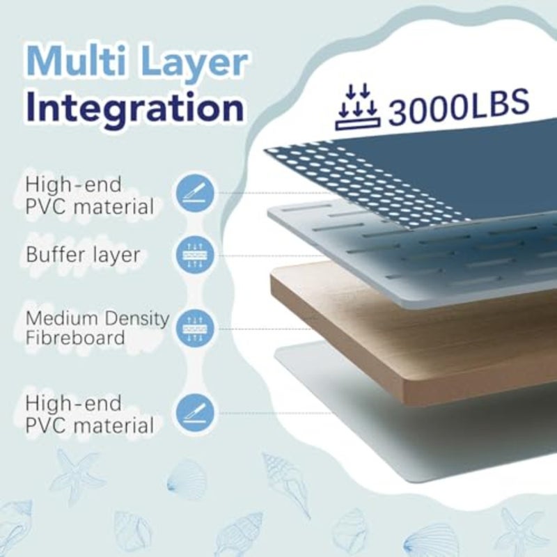 Foldable Swimming Pool, Non-Inflatable'and Adults' Outdoor Swimming Pool, Quick Setup Easy Storage, for Indoor, Outdoor, Beach, Backyard, Garden 210 * 140 * 55cm - Image 4