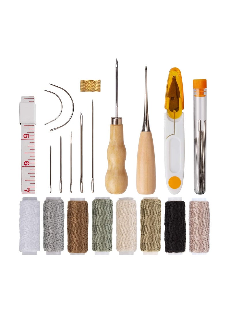 29Pcs Leather Upholstery Repair Kit with Sewing Needles Thread Tools for Leather Canvas Craft - Image 1