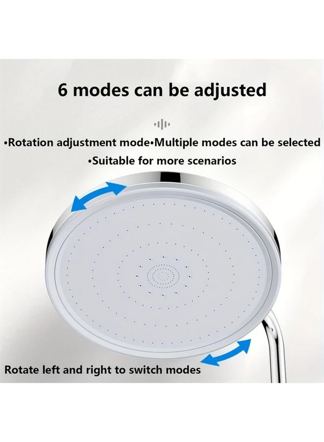 Large 9 Inch Black Adjustable Shower Head With 6 Spray Modes Square Rain Shower - Image 4