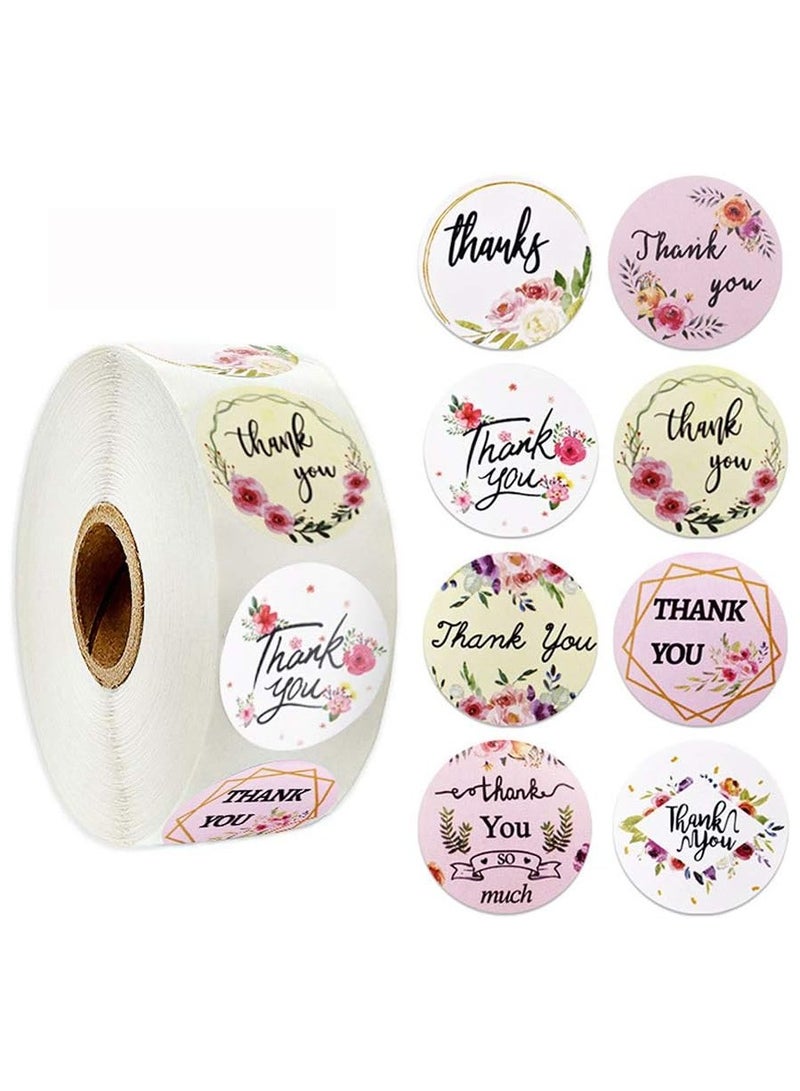 500 Pcs 1 Inch Thank You Stickers, Thank You Stickers Roll, Thank You Labels for Small Business, Handmade Goods, Greeting Cards, Business Greeting Cards, Gift Wraps - Image 1