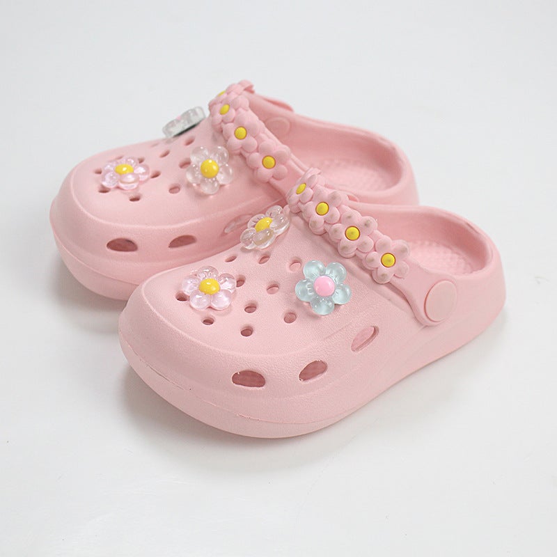 Girls' Toe Slippers Children'S Summer Cute Baby'S Cartoon Soft Sole Cave Shoes Large Children'S Sandals - Image 1