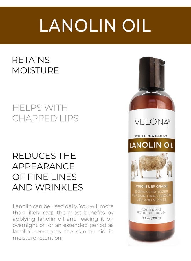 velona Lanolin Oil USP Grade 4 fl oz | 100% Pure and Natural Carrier Oil | Refined, Cold pressed | Skin, Hair, Body & Face Moisturizing | Use Today - Enjoy Results - Image 2