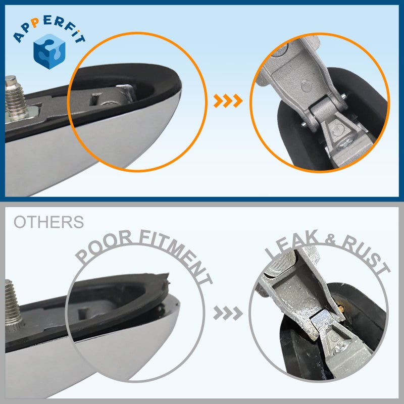 APPERFiT Exterior Door Handle (Left Driver Side) Compatible with Fiat 500 2012 2013 2014 2015 2016 2017 2018 Replaces 68069943AC - Image 3