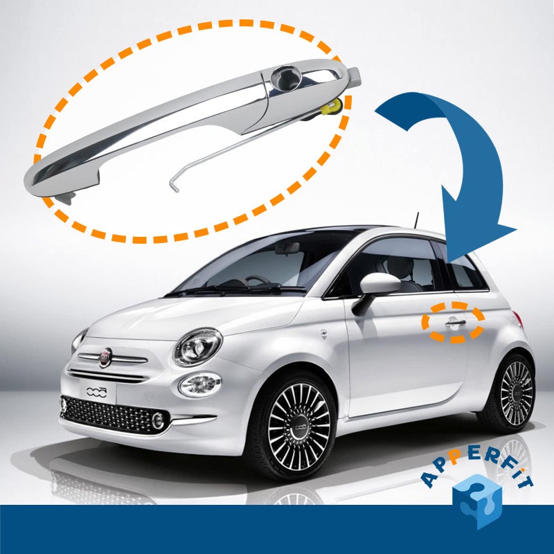APPERFiT Exterior Door Handle (Left Driver Side) Compatible with Fiat 500 2012 2013 2014 2015 2016 2017 2018 Replaces 68069943AC - Image 5