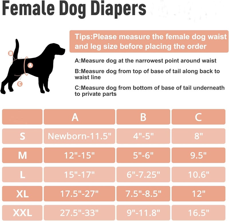 ZINGTERRA 3Pack Reusable Female Dog Diapers, Washable Diaper for Doggie,Highly Absorbent Dog Diaper,Adjustable Leakproof Puppy Diapers Skirt for Heat,Incontinence,Period Doggy Nappies XXL - Image 2