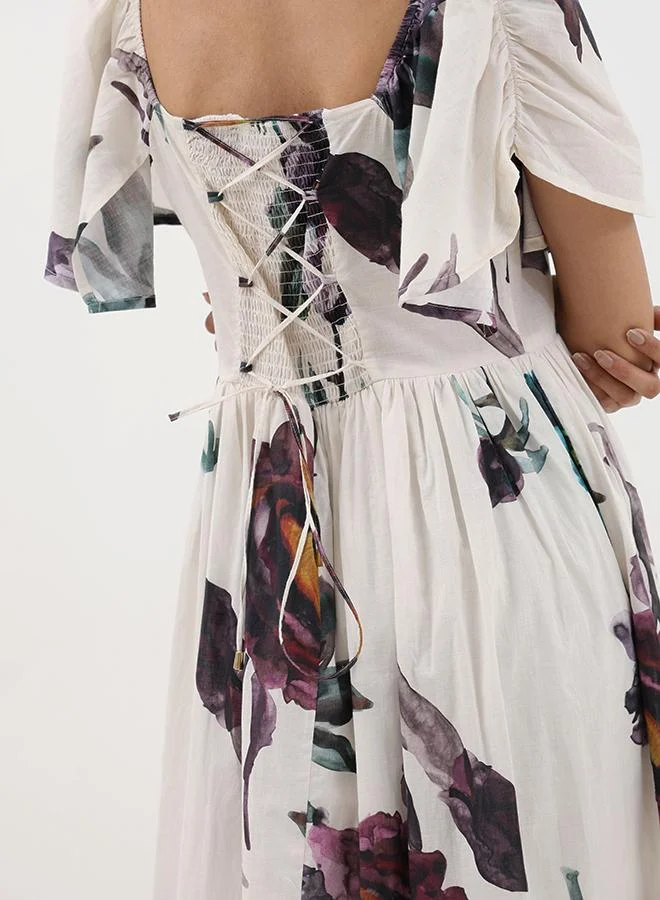 Studio Erst Floral Off-Shoulder Dress