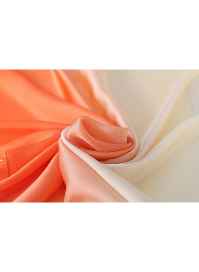 Wander Agio Womens Silk Like Shawl Party Wraps Evening Dress Bridesmaid Long Silkly Scarves for Wedding Colours Beige Orange 9 - Image 3