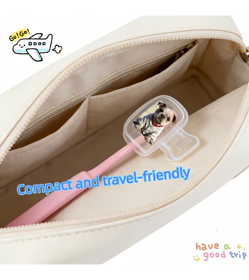 2 Pcs Odorless Dustproof Toothbrush Cases Bulldog Design Ventilation Holes Portable Travel - Image 3