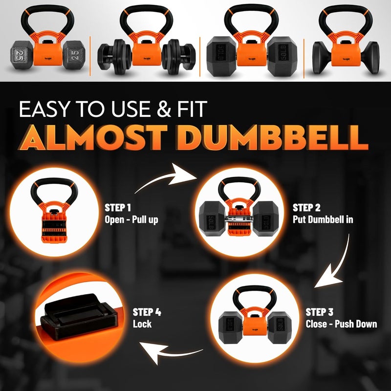 Yes4All Kettlebells Grip, Dumbbell Grip Handle, Convert Dumbbells into Kettlebell for Home Gym, Kettlebell for Weights Plate - Image 5
