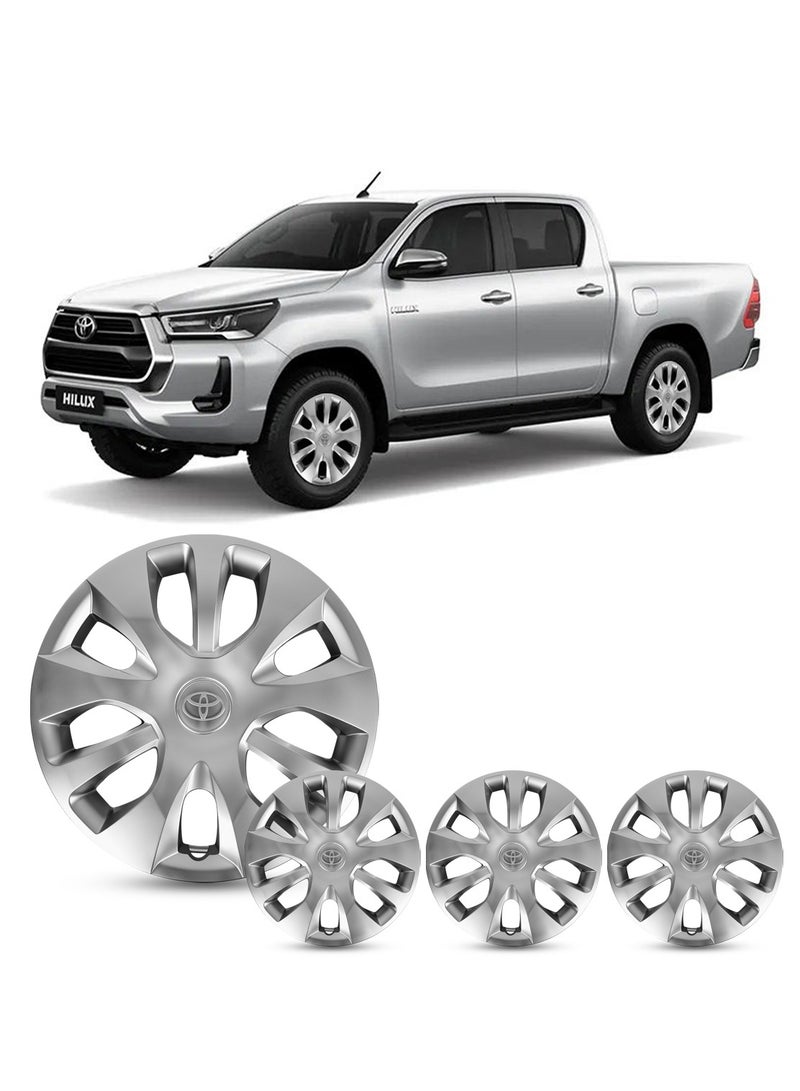 Agc 16 Inch Wheel Cover Set for Toyota Hilux 2018–2022 – AGC HX-1601 Model, Durable ABS Snap-On Hub Cap, Silver Finish, Set of 4 Pieces, - Image 4