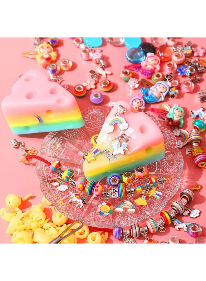 Rainbow Soap Cheese Archaeological Treasure Blind Box Kidsren's Handmade Soap Little Girl Diy Bracelet Jewelry Toy-Color:Rainbow Cheese Soap-bracelet Style (big-eared Dog)  - Image 3