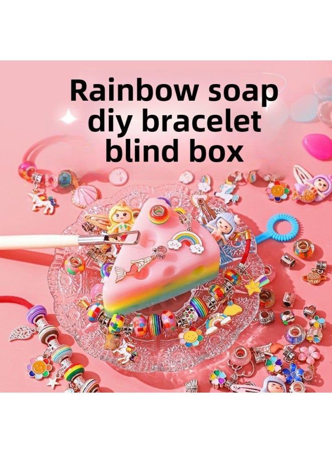 Rainbow Soap Cheese Archaeological Treasure Blind Box Kidsren's Handmade Soap Little Girl Diy Bracelet Jewelry Toy-Color:Rainbow Cheese Soap-bracelet Style (big-eared Dog)  - Image 5