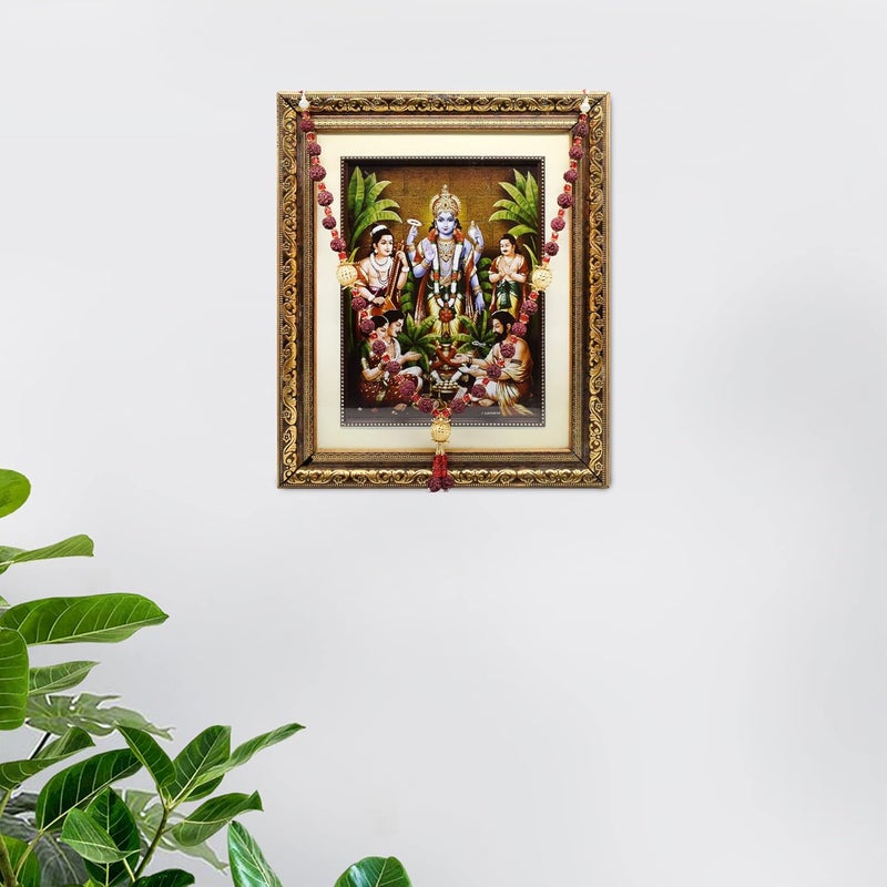 Puja N Pujari Puja N Pujari Rudraksh Mala Garland for God Idols and Photo Frames White PNPDG3249  - Image 1