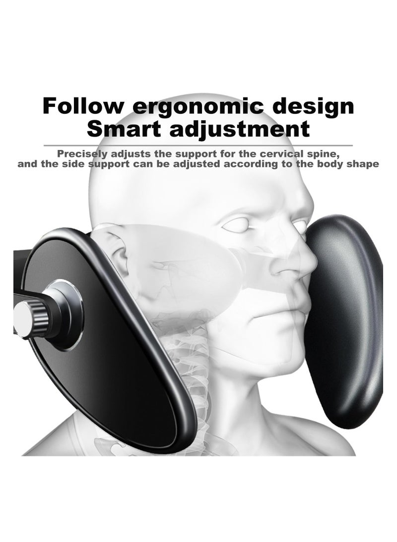 SYOSI Car Headrest Pillow with Holder, Travel Head Neck Support Pillow for Passenger, Memory Foam, Preven Spine, Adjustable Headrest Suitable for Adults and Children to Sleep While Traveling (Black) - Image 2