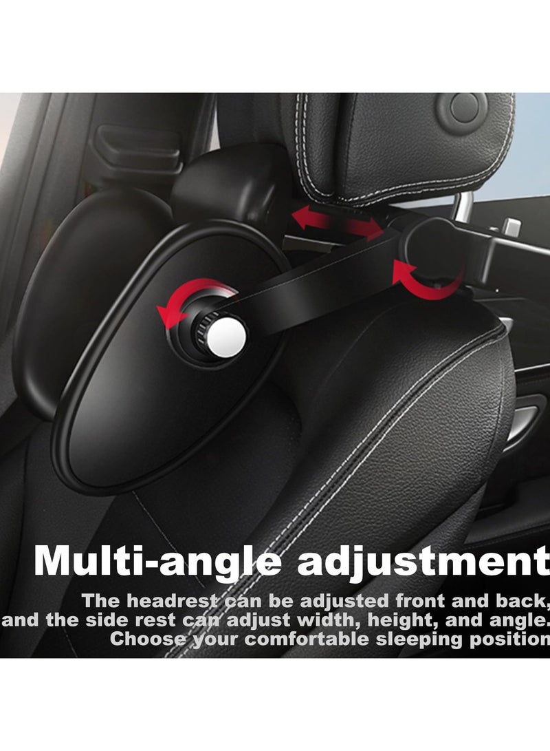 SYOSI Car Headrest Pillow with Holder, Travel Head Neck Support Pillow for Passenger, Memory Foam, Preven Spine, Adjustable Headrest Suitable for Adults and Children to Sleep While Traveling (Black) - Image 4