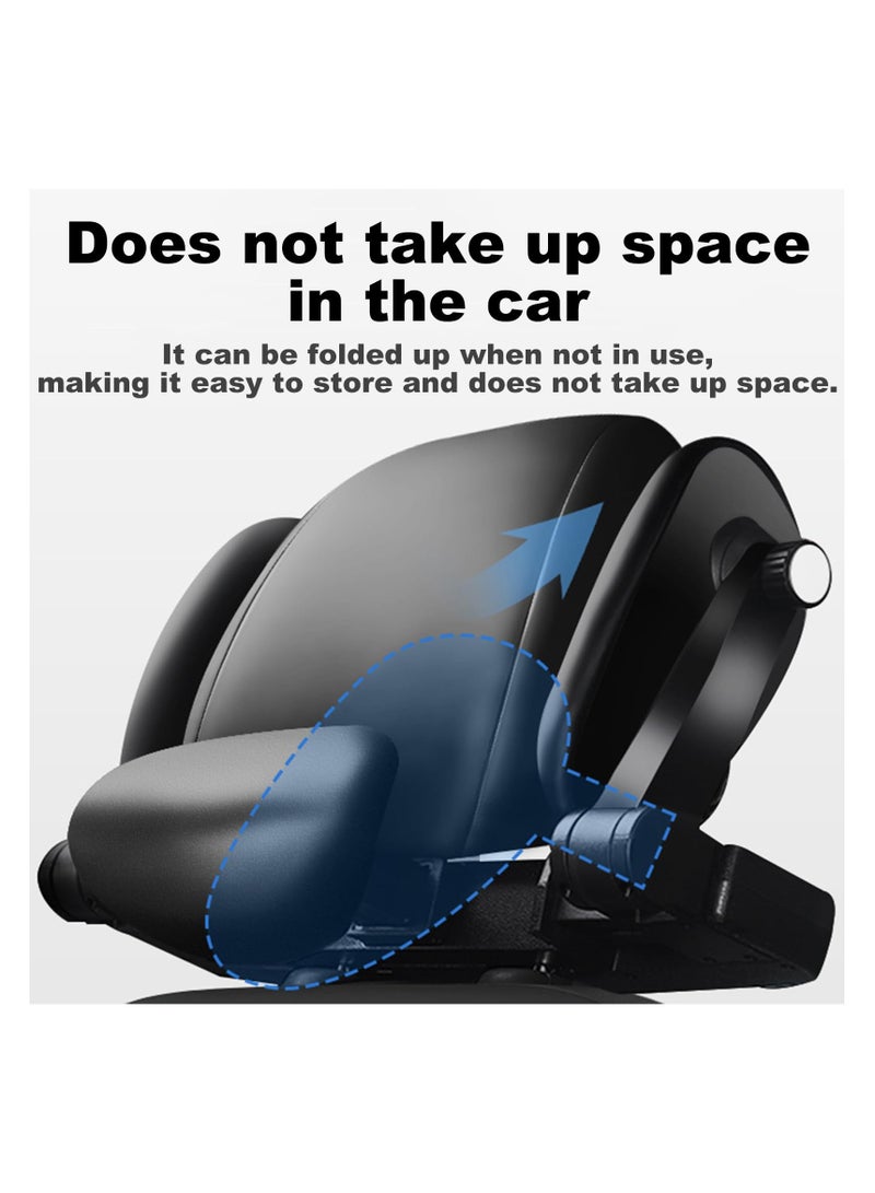 SYOSI Car Headrest Pillow with Holder, Travel Head Neck Support Pillow for Passenger, Memory Foam, Preven Spine, Adjustable Headrest Suitable for Adults and Children to Sleep While Traveling (Black) - Image 5