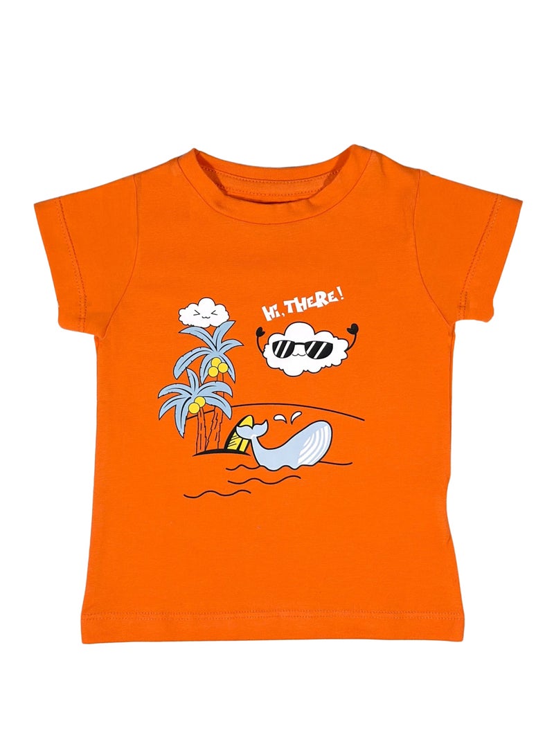 Baby Co. Crocdile Grey T-shirt & Summer Orange T-shirts (2 Pack) - Image 2
