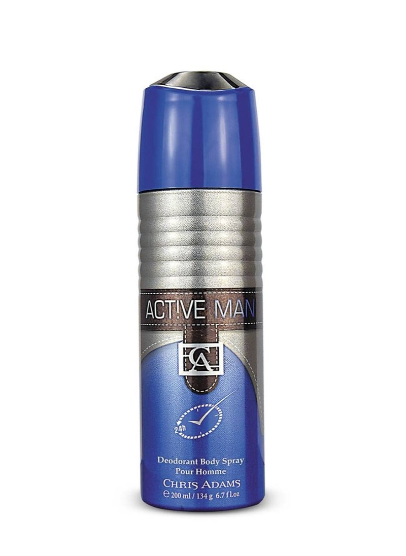 Chris Adams Active Man Gift Set 100 ML Spray and 200 ML Deo with My Happy Deals Bag  - Image 3