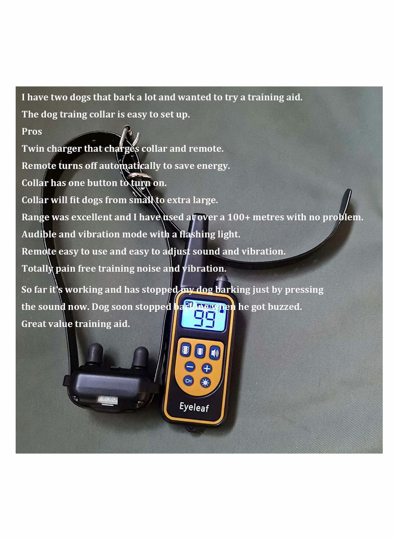 Top-Newest Dog Training Collar, No Shock Vibrating Dog Collar with Remote Control Vibration/Beep Mode Dog Barking Collar for Home Dog Training Device, Waterproof and 500 Yards Range