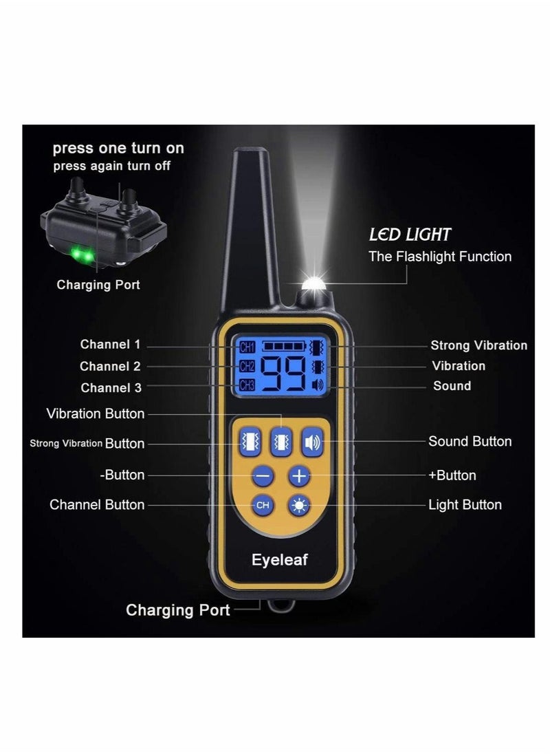 Top-Newest Dog Training Collar, No Shock Vibrating Dog Collar with Remote Control Vibration/Beep Mode Dog Barking Collar for Home Dog Training Device, Waterproof and 500 Yards Range