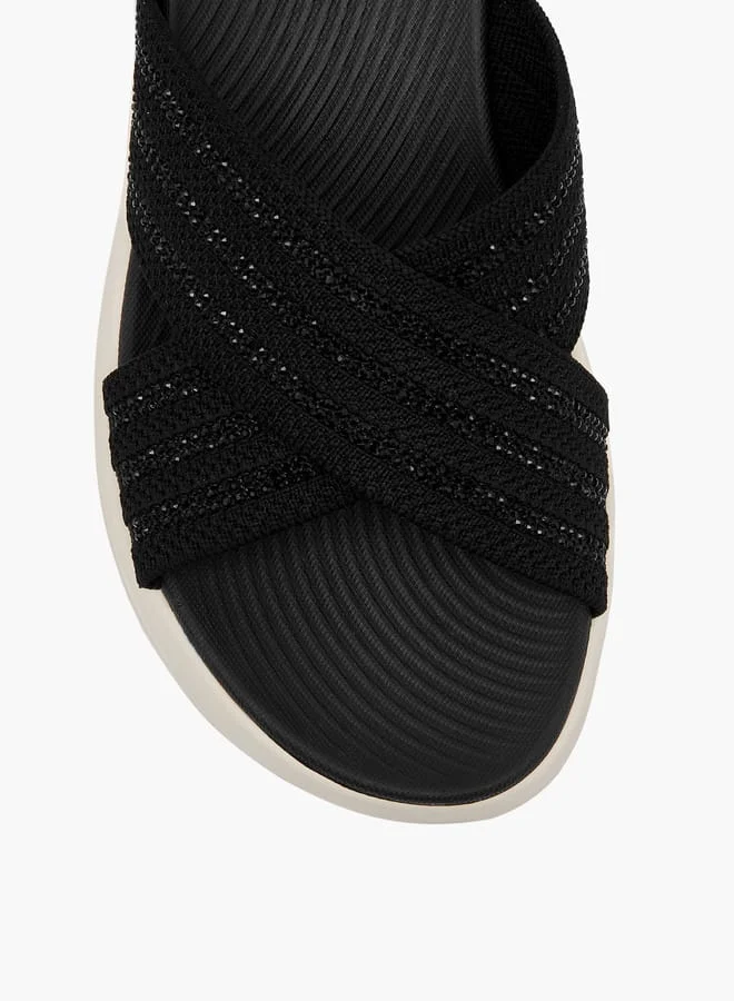 Le Confort Women Flyknit Embellished Cross Strap Slip-On Sandals