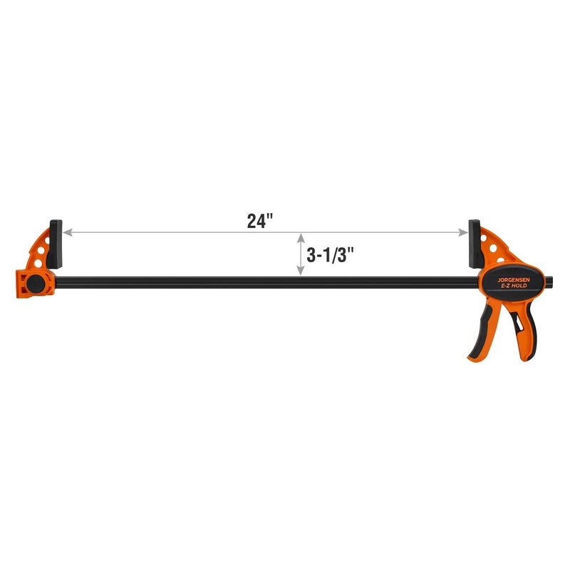 Jorgensen 24" One hand Clamp/Spreader - 2-pack, Medium Duty, E-Z Hold Bar Clamps Set - Image 2