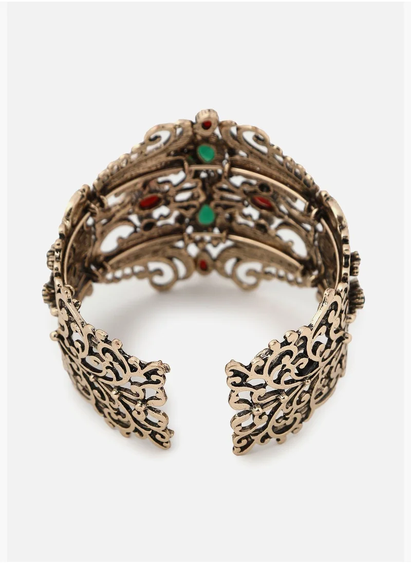 SOHI Gold Plated Designer Stone Bracelet