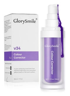 GlorySmile v34 Colour Corrector Purple Toothpaste Teeth Whitening Color Corrector Toothpaste Purple Teeth Whitener Teeth Whitening Booster Purple Whitening Toothpaste Teeth Whitener Tooth Stain Removal 30ml  - Image 1