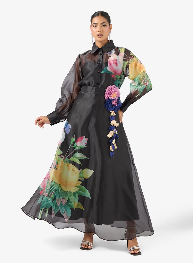 خزانة فستان بطبعة زهور - Image 1