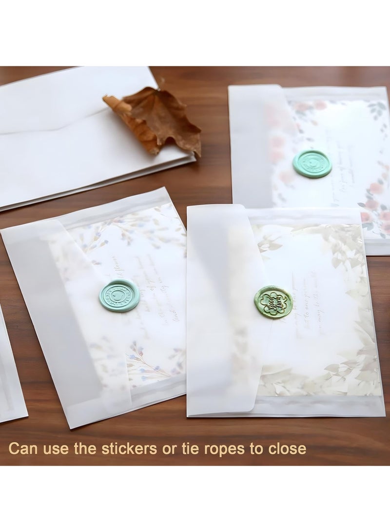 general Translucent Envelopes, 30 Piece Clear Wallet Envelopes Translucent Paper Parchment Envelopes, DIY Invitation Envelopes, Blank Envelopes for Postcards, Handmade Invitations, Cards - Image 2