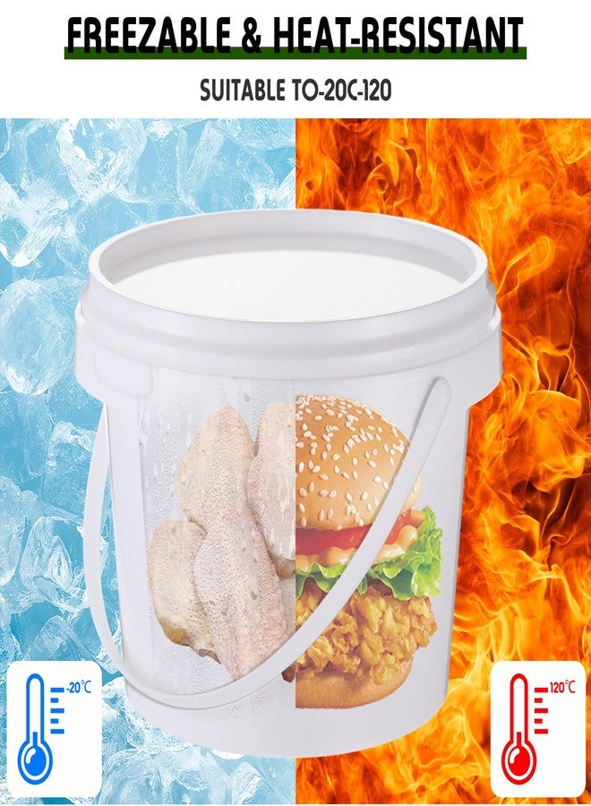 Mifoci 50 Pcs 16 oz Round Plastic Bucket with Lids and Handle Reusable Ice Cream Containers Small White Bucket Plastic Tub Freezer Airtight Food Storage Containers for Kitchen Drinks Home - Image 5