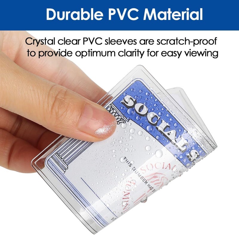 MaxGear New Medicare Card Holder Protector Sleeves, 12 Mil Clear PVC Water Resistant Medicare Card Protectors Sleeves for SSN, Credit and Business Cards, Social Security Cards Protector, 6 Pack - Image 2
