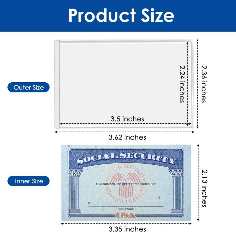 MaxGear New Medicare Card Holder Protector Sleeves, 12 Mil Clear PVC Water Resistant Medicare Card Protectors Sleeves for SSN, Credit and Business Cards, Social Security Cards Protector, 6 Pack - Image 4