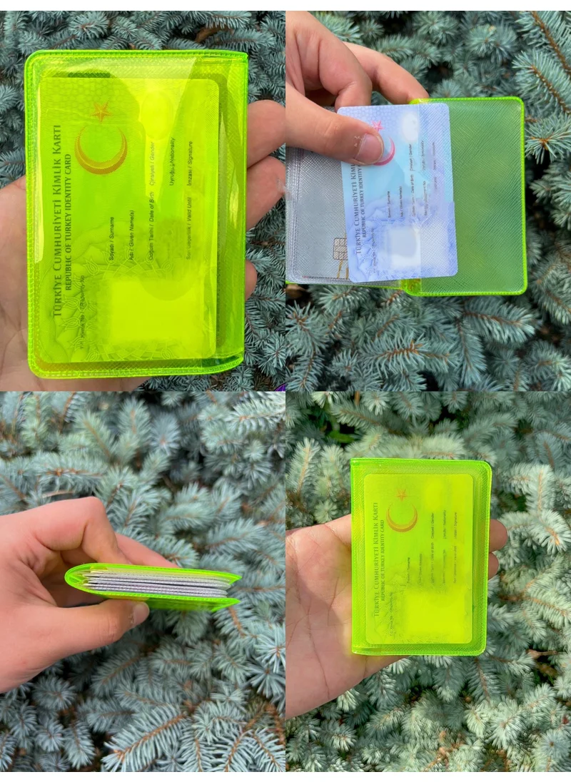 Gempo Premium Transparent Passport Case and Neon Wallet Card Holder Passport Case + Wallet For Travel
