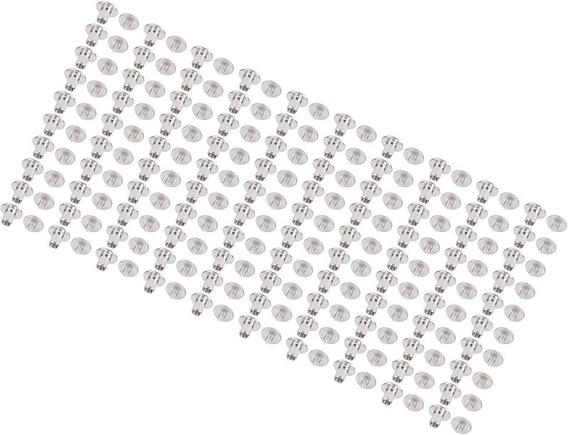 Dioche Rivet Stud Set 100 Pairs Leather Rivets Studs M3 Stainless Steel Flat Round Head Rivet and Screws Set for Binding and Decorative Projects - Image 2