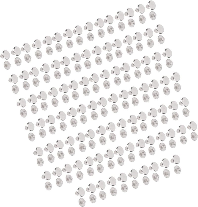 Dioche Rivet Stud Set 100 Pairs Leather Rivets Studs M3 Stainless Steel Flat Round Head Rivet and Screws Set for Binding and Decorative Projects - Image 5