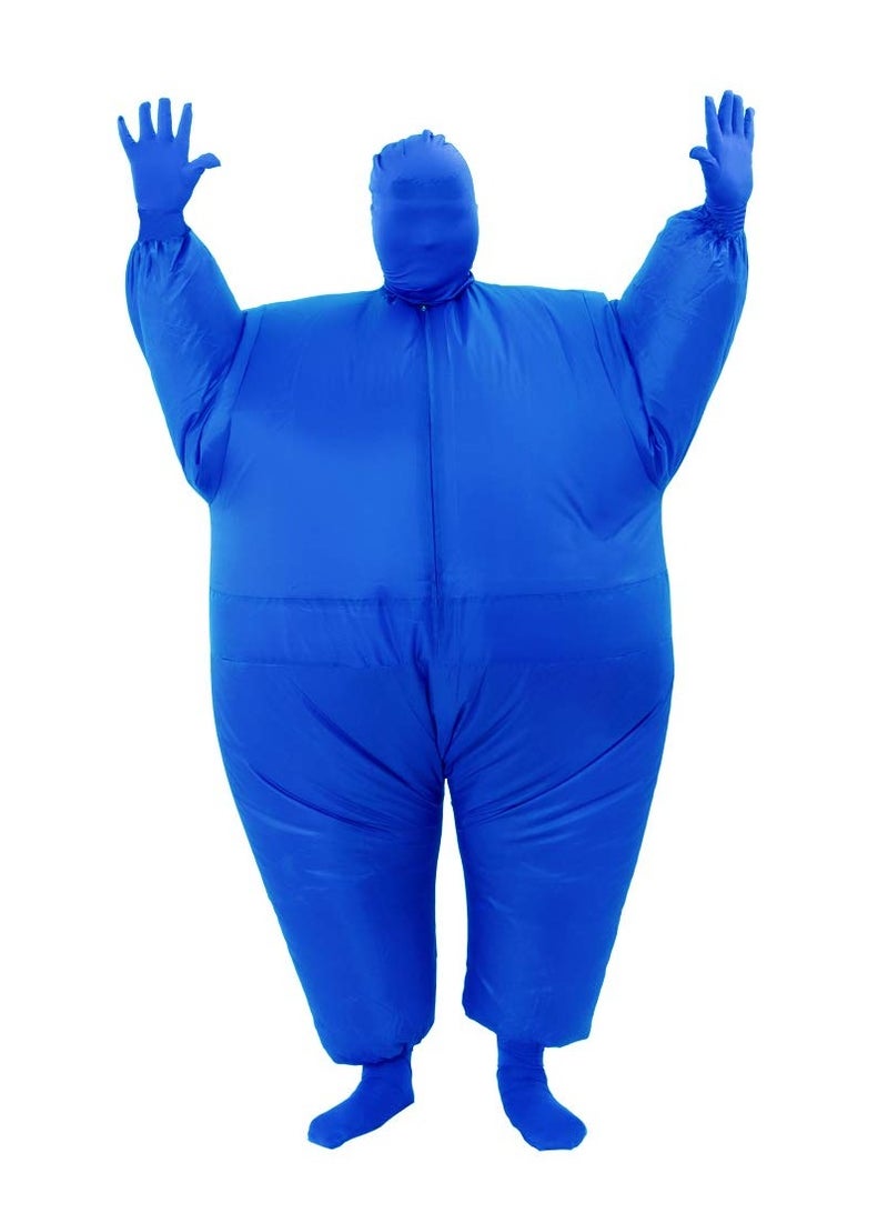 Inflatable Full Body Blow Up Costume Suit, Adult Size Inflatable Fat Chub Suit, Fancy Dress Party Costume (Blue) - Image 1